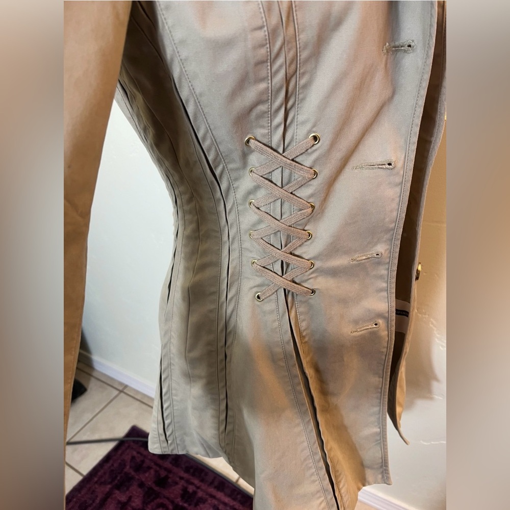 Topshop corset steampunk lace up trench coat 4 XS - Picture 7 of 13